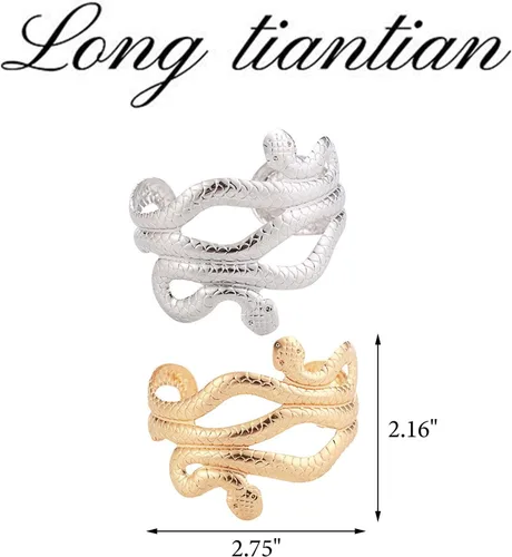 Vista 7 de Long tiantian Collar de pulsera de serpiente para mujer, pulsera de serpiente flexible, gargantilla de serpiente, collar Medusa para fiesta
