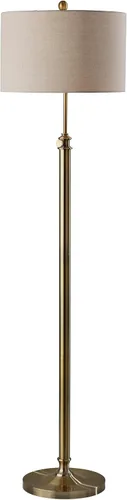 Vista 11 de Adesso Lámpara de mesa de bronce antiguo con pantalla de lino de avena, luz de acento de altura ajustable para dormitorio, sala de estar u oficina