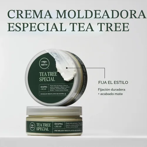 Vista 5 de Crema moldeadora Tea Tree, crema para peinar el cabello, fijación duradera, acabado mate, para todo tipo de cabello