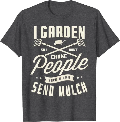 Vista 24 de I garden so I don't choke People save Life spend mulch T-Shirt, Negro