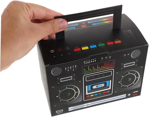 Vista 7 de MERRYHAPY 6 cajas de regalo de fiesta de los años 80, cajas de boom novedosas cajas retro de radio de colores mezclados para dulces retro