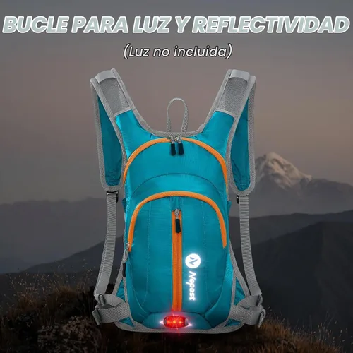 Vista 6 de Nepest Hydration Pack Backpack with 2L Water Bladder Reflective Lightweight Water Pack, Hydropack bag for Hiking, Running, Biking, Cycling, Verde