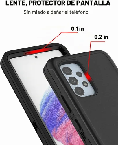 Vista 5 de AICase Funda para Galaxy A53 5G, resistente protección contra caídas, cuerpo completo, resistente a los golpes, a prueba de polvo, militar Negro