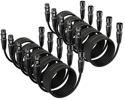 Vista 13 de XLR Cables 3 pies 4 paquetes – Cable de micrófono macho a hembra con 3 pines equilibrados XLR cables de altavoz XLR cable de micrófono