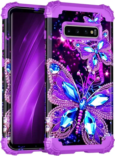 Vista 18 de Miqala Funda para Galaxy S9, brilla en la oscuridad, tres capas, resistente, a prueba de golpes, protección de cuerpo completo, parachoques