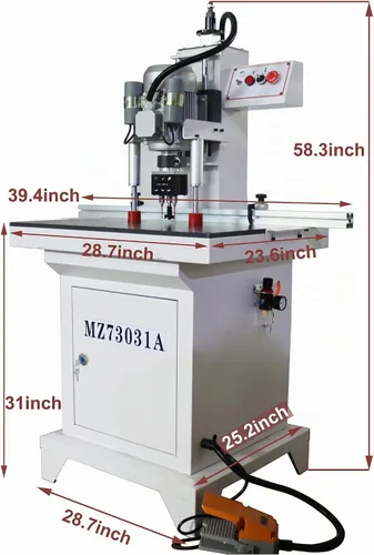 Vista 3 de TECHTONGDA Taladro de perforación de bisagra Máquina de prensa para carpintería Madera Perforadora neumática eléctrica de agujero 0-2 pulgadas