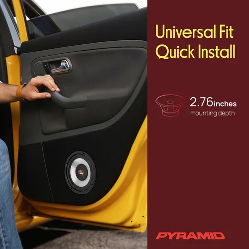 Vista 7 de Pyramid Altavoz woofer para automóvil de 6.5 pulgadas, cono de polipropileno inyectado blanco de 300 W, sistema de altavoces de componentes
