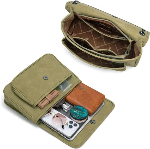 Vista 4 de Wrangler - Bolso de hombro para mujer, estilo retro, bolso cruzado con correa de cadena