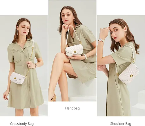 Vista 2 de JEEHAN Bolsos cruzados acolchados para mujer bolsos de hombro de diseñador pequeños