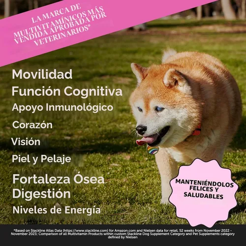 Vista 2 de Multivitaminas para perros mayores - Vitaminas y suplementos esenciales para perros - Glucosamina, probióticos, aceite de pescado Omega