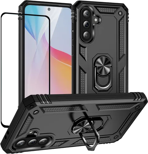 Vista 91 de Funda para Xiaomi POCO X3 NFC /X3 Pro con protector de pantalla, armadura de protección militar híbrida resistente a prueba de golpes, funda Negro