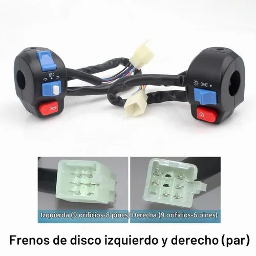 Vista 5 de Minho Scooter Chino Impermeable de Aluminio 7/8'' 22mm Conjunto de Ensamblaje de Control de Interruptor de Manillar Lado Izquierdo Derecho