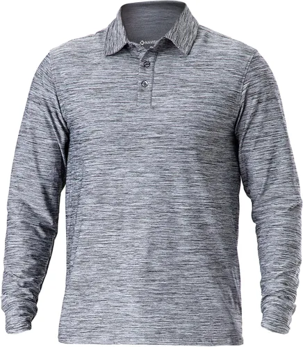 Vista 28 de NAVISKIN Camisas polo para hombre, de secado rápido, UPF 50, manga larga y corta, que absorben la humedad