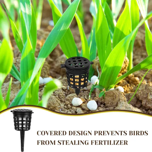 Vista 6 de GANAZONO Cesta de fertilizante con tapa Contenedor de fertilizante portátil para Bonsái Soporte de control de macetas para plantas en maceta