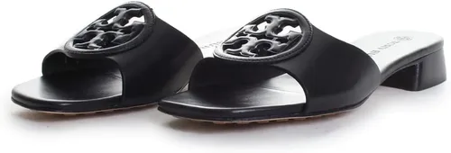 Vista 2 de Tory Burch Sandalias planas de cuero negro para mujer