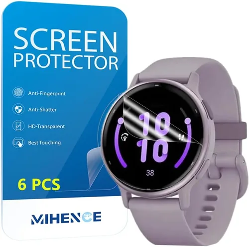 Vista 2 de Protector de pantalla compatible con Garmin vívoactive 6/vívoactive 5, película protectora invisible de cobertura completa de TPU HD (6 unidades)