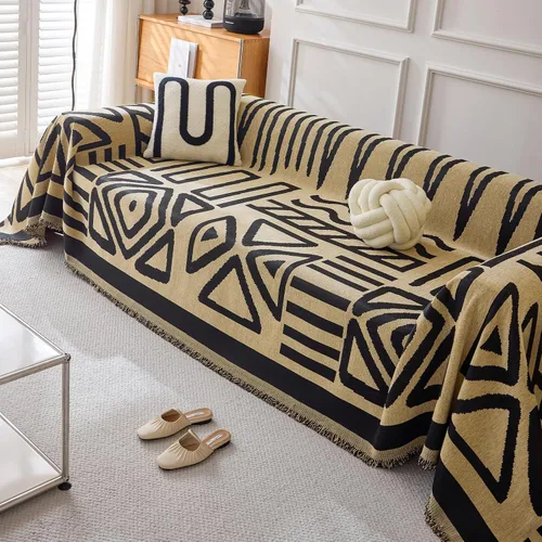 Vista 32 de HANDONTIME Fundas de Sofá Sillón Funda de Sofá Boho para Perros Caqui Funda de Sofá con Borlas Silla Reclinable Funda de Futón Lavable 1 Cojín Sofá