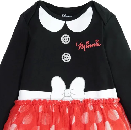 Vista 6 de Disney Minnie Mouse - Traje de cosplay para niñas pequeñas, tutú y diadema, conjunto de 3 piezas para recién nacido a bebé