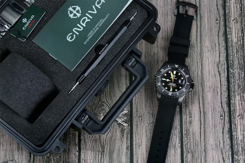 Vista 8 de ENRIVA - Reloj automático de buceo profesional para hombre para buceo con bisel de cerámica con viento automático para hombre