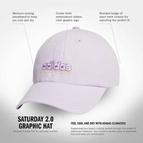 Vista 144 de adidas Gorra ajustable relajada Saturday para mujer