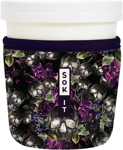 Vista 82 de Sok It IceCreamSok - Funda de neopreno aislada (flores abstractas, pintas de helado cónicas)