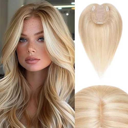 Vista 89 de Rich Choices Pelucas con topper de cabello para mujeres, cabello humano real 100% Remy, sin flequillo, para mujeres con adelgazamiento en la parte