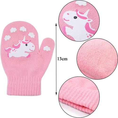 Vista 2 de Cooraby - 6 pares de guantes unisex mágicos de punto, elásticos, de invierno, para bebé