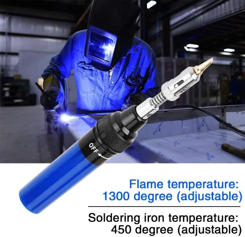 Vista 9 de Soldador de butano inalámbrico y mini bolígrafo de antorcha – Pistola de soldadura de soplete de gas para productos electrónicos y circuitos