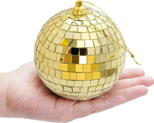 Vista 4 de 2 Piezas de Bolas de Espejo de Discoteca Bolas Colgantes para Efecto de Luz de DJ de Discoteca de los 50s 60s 70s Fiesta Decoración del Hogar