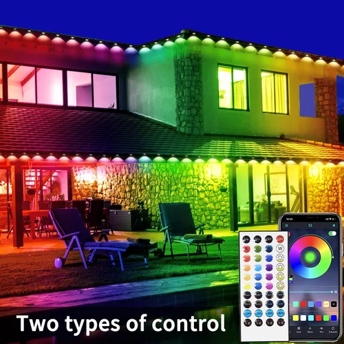 Vista 2 de 200ft Permanent Outdoor Lights RGB+IC LED Eaves Christmas Lights