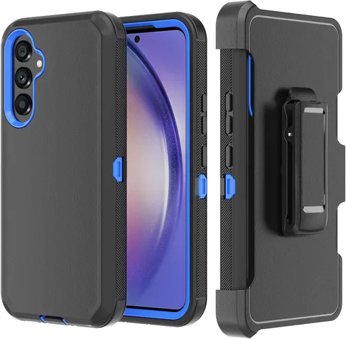 Vista 9 de Funda de teléfono para Samsung Galaxy A54 5G, resistente, dura, a prueba de golpes, con funda de clip para cinturón para Samsung A54 5G 2023 (negro)