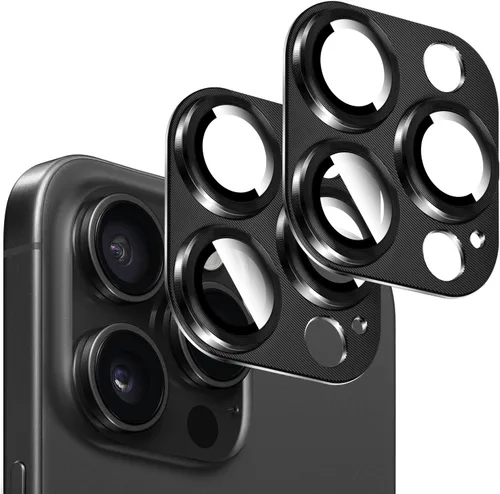 Vista 13 de Kucheed 2 protectores de lente de cámara para iPhone 11, aluminio de metal de una pieza con textura 3D, decoración diseñada para decoración