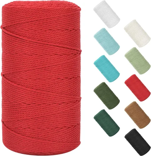 Vista 70 de Cuerda de macramé de 0.079 in x 220 yardas (656 pies), cuerda de algodón natural para colgar en la pared, ganchos de plantas, manualidades Verde