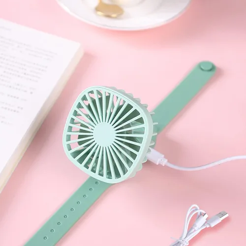 Vista 8 de Delarsy Ventilador de reloj de mano mini ventilador portátil USB de carga de verano LU5