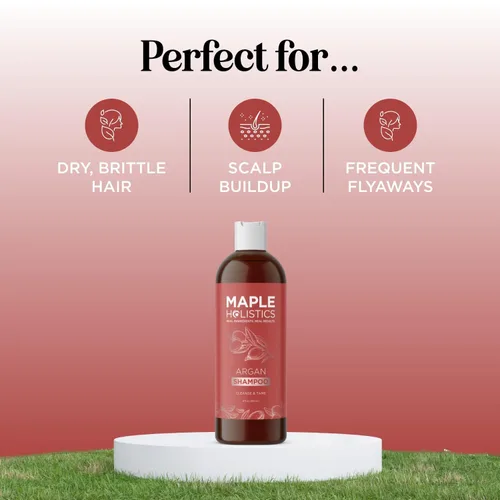 Vista 7 de Champú de aceite de argán para cabello seco - Champú sin sulfato para cabello dañado y encrespamiento con aceite de argán para el cabello - Champú