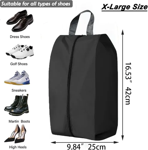 Vista 3 de TOPFIY - Bolsas para zapatos de golf adecuadas para deportes, golf, viajes, uso diario, viajes, con cremallera, almacenamiento plegable