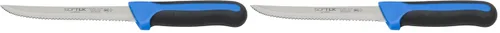 Vista 5 de Winco - Cuchillo dentado negro de 5 1/2 pulgadas, mango de agarre suave Plateado/Negro/Azul
