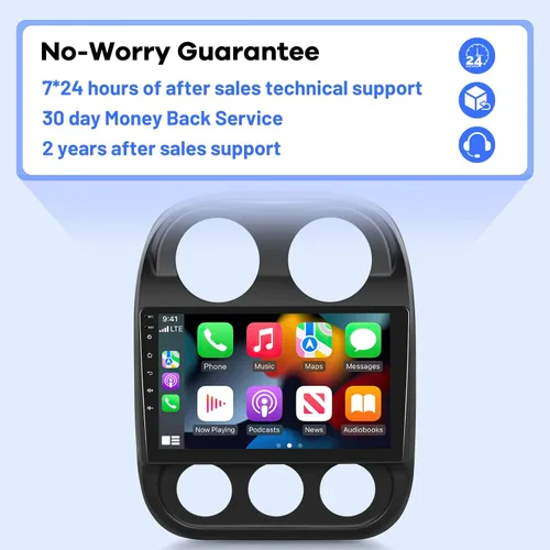 Vista 7 de [2G+32G] Radio de coche para Jeep Compass Patriot 2010-2016, 10.1 pulgadas Android 11 pantalla táctil estéreo, Carplay/Android Auto/Mirror
