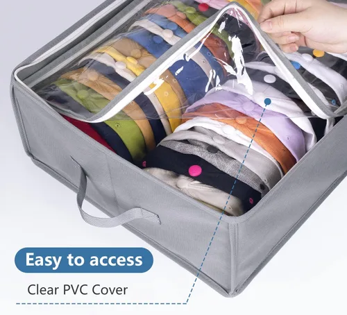 Vista 5 de AOODA Caja de almacenamiento grande para gorras de béisbol, con capacidad para hasta 50 gorras, organizador de sombreros anchos para armario