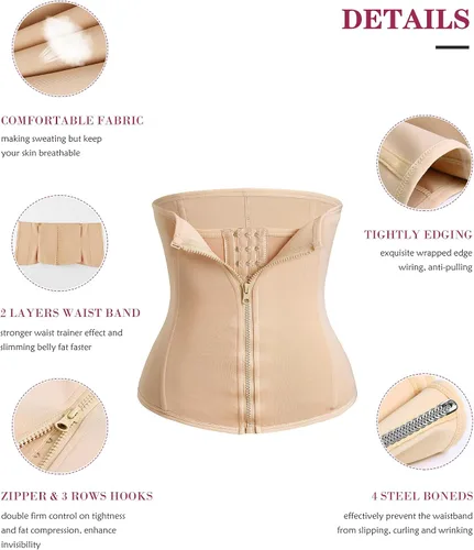 Vista 6 de SCARBORO Fajas Corsé para debajo del busto, entrenador de cintura para mujer, control de abdomen, faja moldeadora de cuerpo, faja moldeadora