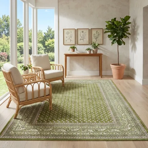 Vista 26 de Unique Loom Williamsburg Collection - Alfombra tradicional con borde central de puntos, alfombra de pasillo de 2 pies 9 pulgadas x 9 pies 10 Beige