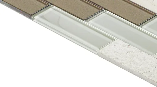 Vista 3 de Daltile SimplyStick Mosaix Mosaix - Mosaico de ladrillo de 1.25 x 4 pulgadas para despegar y pegar de piedra caliza y vidrio, color blanco chenilla