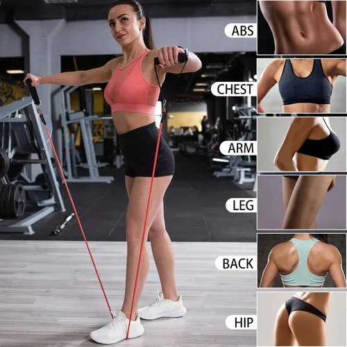 Vista 5 de Bandas de resistencia, juego de bandas de resistencia, bandas de entrenamiento de fuerza, bandas de ejercicio para hombres y mujeres, bandas