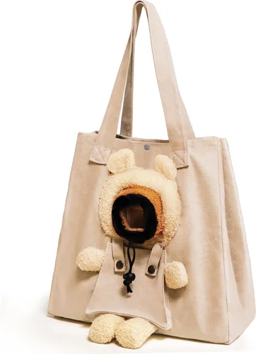 Vista 14 de Bolso de hombro de lona para mascotas, lindo transportador de gatos con forma de abeja, tamaño S, portátil para gatitos y cachorros, transportadores