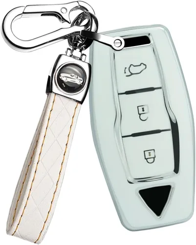 Vista 8 de ontto Funda para llave de 3 botones con llavero compatible con accesorios Mitsubishi Outlander 2022 2023, Negro
