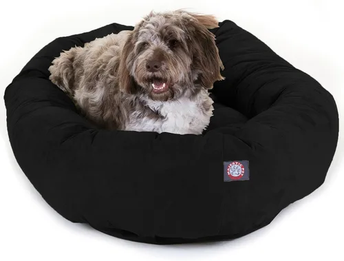 Vista 64 de Majestic Pet Cama para Perros de 52 Pulgadas de Ante Calmante Lavable 52x35x11 (Pulgadas) – Acogedora Cama Redonda para Perros con Forma de Dona