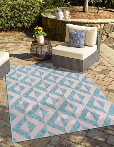 Vista 21 de Unique Loom Jill Zarin Outdoor Collection - Alfombra rectangular (2 pies 2 pulgadas x 3 pies 1 pulgadas, rectangular, beige y marrón)