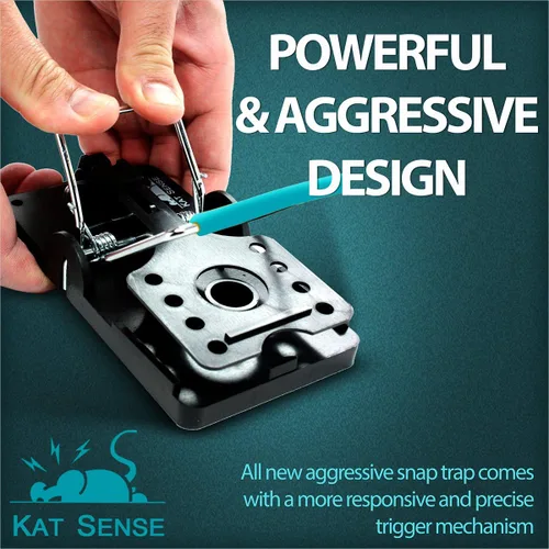 Vista 6 de Kat Sense Juego de 6 trampas grandes para ratas, diseño de barra de acero inoxidable, trampa humana para uso en interiores y exteriores, atrapa