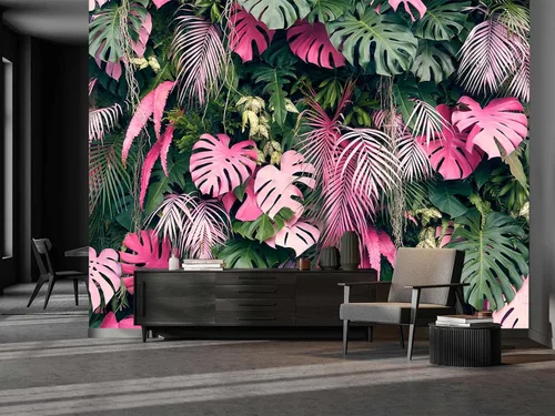 Vista 38 de Mural de pared - Papel pintado 3D de decoración, nubes rosas, 155" x 103" (no autoadhesivo)