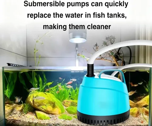 Vista 5 de Bomba de agua sumergible de 210 GPH ultra silenciosa (780L/H, 15 W), bomba de acuario de succión inferior con 2 boquillas, elevación de 5.6 pies